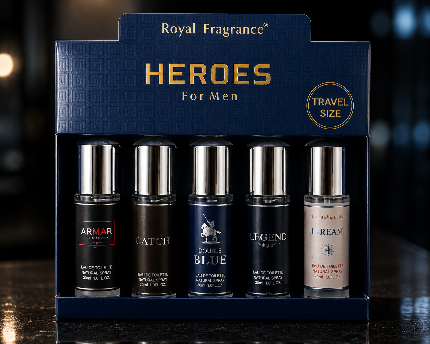 Royal Fragrance Heroes for Men – 12-Piece Travel Size Fragrance Set